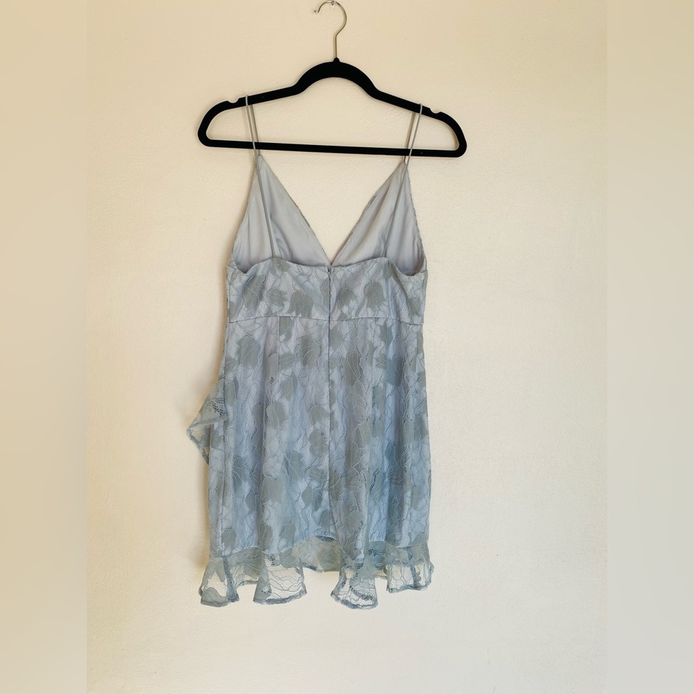 Showpo. Must Admit Mini Lace Dress in Blue - Picture 6 of 8